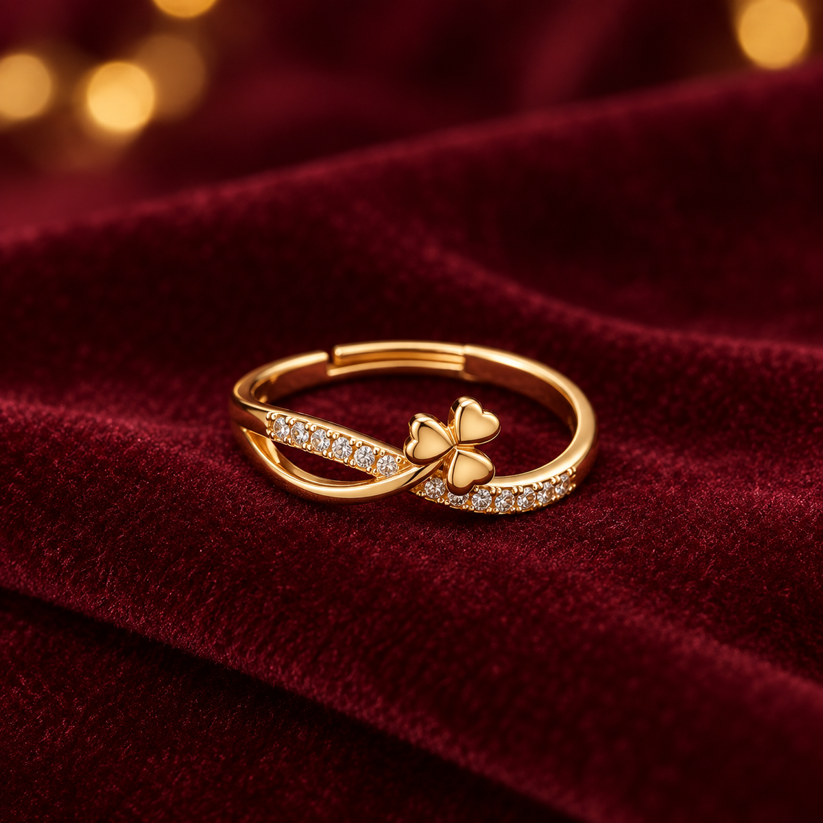 Tara Three-Leaf Clover Rose Gold-Tone Ring