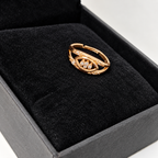 Naina Sparkle Rose Gold-Tone Crossover Ring — size and design details