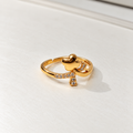 Titli Sparkle Butterfly Ribbon Rose Gold-Tone Ring — size and design details