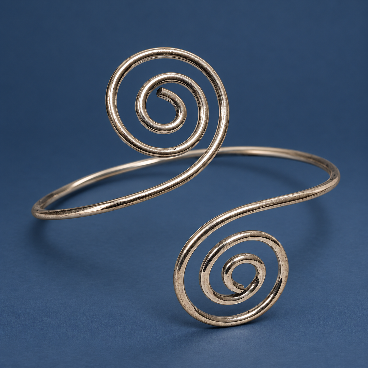 Leher Twin-Spiral Silver-Tone Arm Cuff | MyJhumki