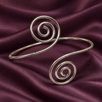 Leher Twin-Spiral Silver-Tone Arm Cuff | MyJhumki