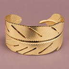 Pankh Gold-Tone Feather Cuff Bracelet | MyJhumki
