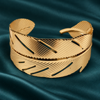 Pankh Gold-Tone Feather Cuff Bracelet | MyJhumki