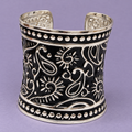 Aarvi Paisley Sunburst Silver-Tone Cuff | MyJhumki