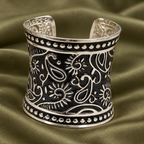 Aarvi Paisley Sunburst Silver-Tone Cuff | MyJhumki