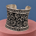 Aarvi Paisley Sunburst Silver-Tone Cuff | MyJhumki