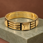 Akriti Geometric Gold-Tone Bangle | MyJhumki