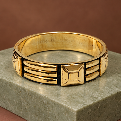 Akriti Geometric Gold-Tone Bangle | MyJhumki