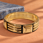 Akriti Geometric Gold-Tone Bangle | MyJhumki