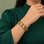 Akriti Geometric Gold-Tone Bangle | MyJhumki