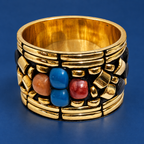 Rangika Mosaic Gold-Tone Statement Bangle | MyJhumki