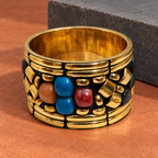 Rangika Mosaic Gold-Tone Statement Bangle | MyJhumki
