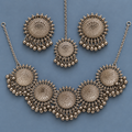 Chakra Five-Medallion Silver-Tone Necklace Set | MyJhumki
