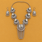 Chandrika Mirror Chain Swag Necklace Set | MyJhumki