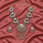 Chandrika Mirror Chain Swag Necklace Set | MyJhumki