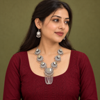 Chandrika Mirror Chain Swag Necklace Set | MyJhumki