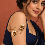 Gulab Twin Rose Gold-Tone Arm Cuff | MyJhumki