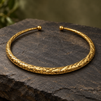 Kanika Textured Gold-Tone Collar Necklace | MyJhumki