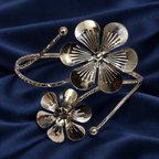 Kusum Twin-Flower Silver-Tone Arm Cuff | MyJhumki