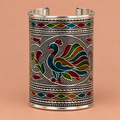 Mayuri Multicolour Peacock Silver-Tone Cuff | MyJhumki