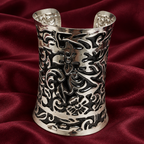 Meher Floral Scroll Silver-Tone Cuff | MyJhumki