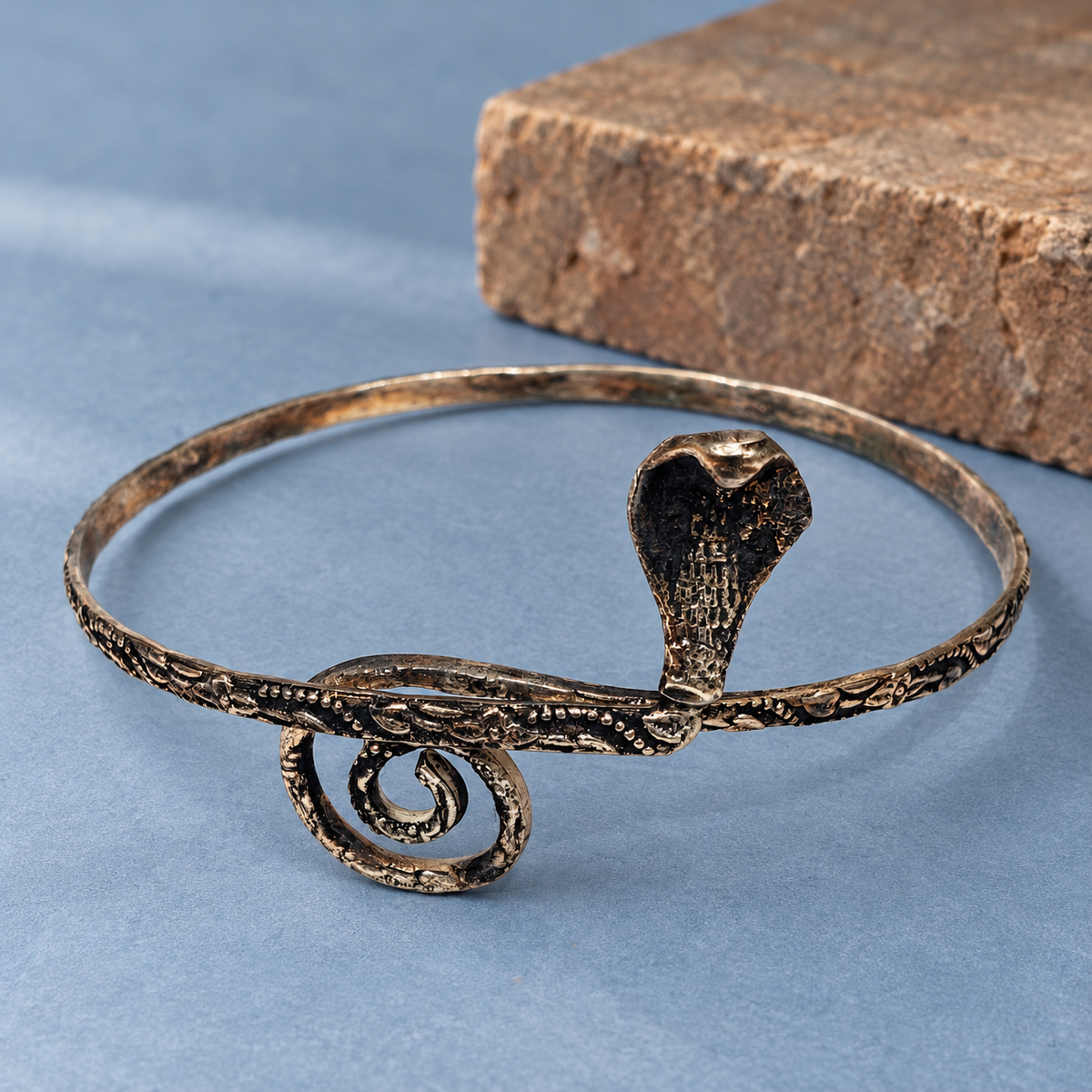 Naagika Cobra Antique-Silver-Tone Arm Cuff | MyJhumki