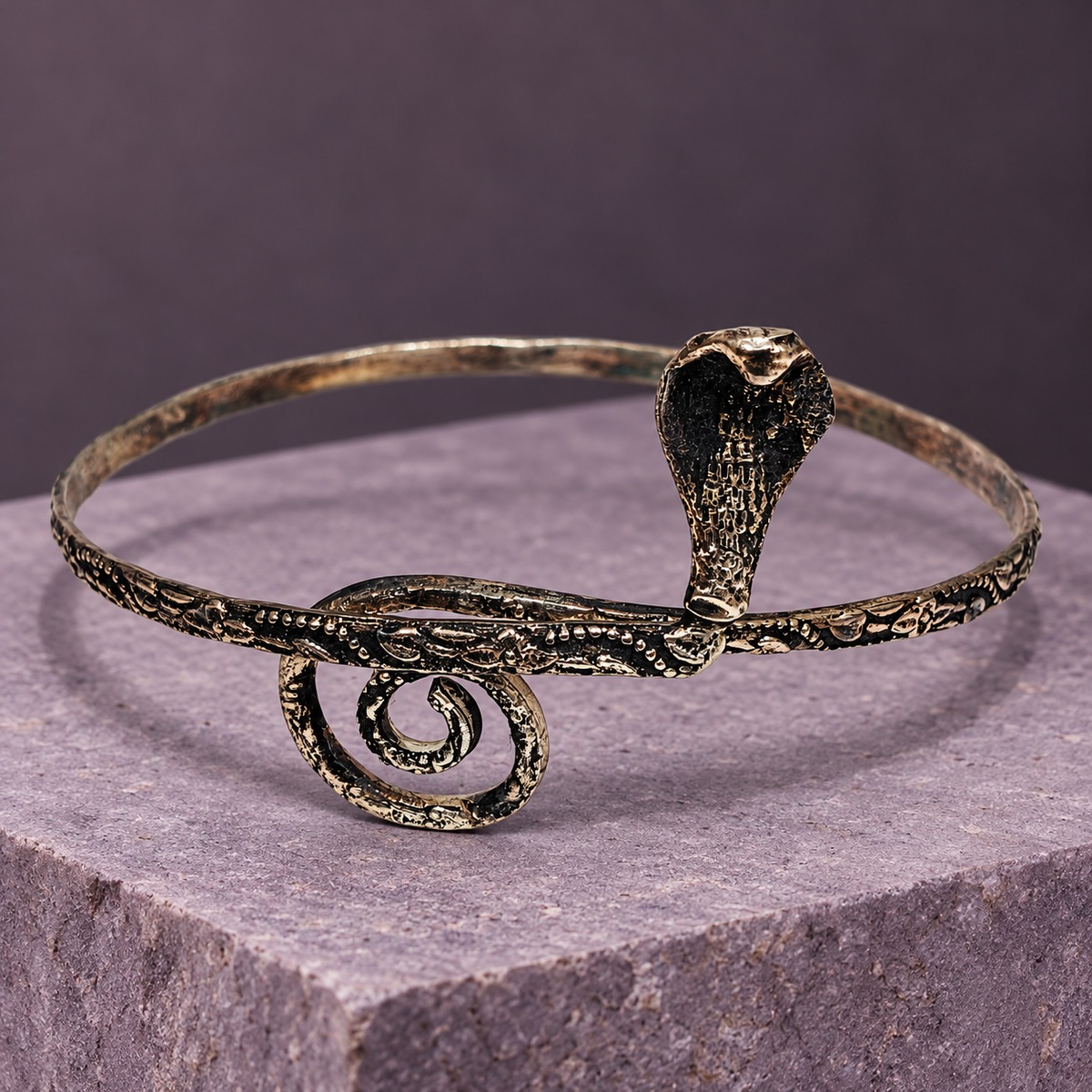 Naagika Cobra Antique-Silver-Tone Arm Cuff | MyJhumki