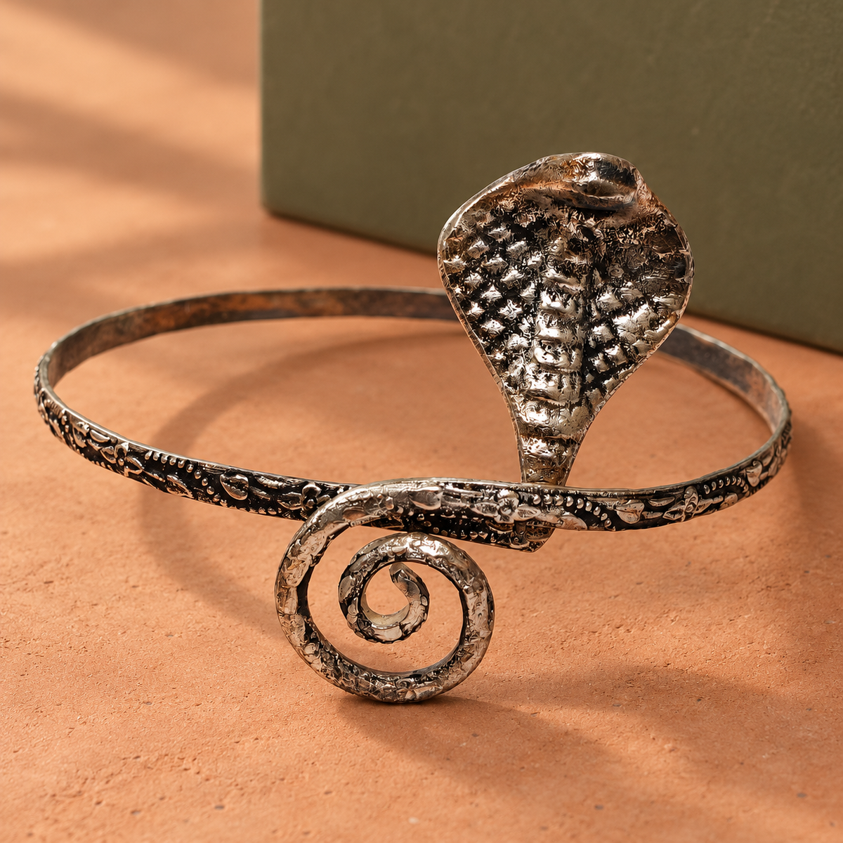 Nagesh Cobra Antique-Silver-Tone Arm Cuff | MyJhumki