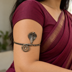 Nagesh Cobra Antique-Silver-Tone Arm Cuff | MyJhumki