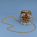 Noor White Mosaic Floral Mini Purse | MyJhumki