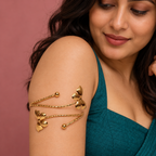 Pankhuri Twin Petal Gold-Tone Arm Cuff | MyJhumki