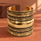 Rajika Floral Antique Gold-Tone Cuff | MyJhumki