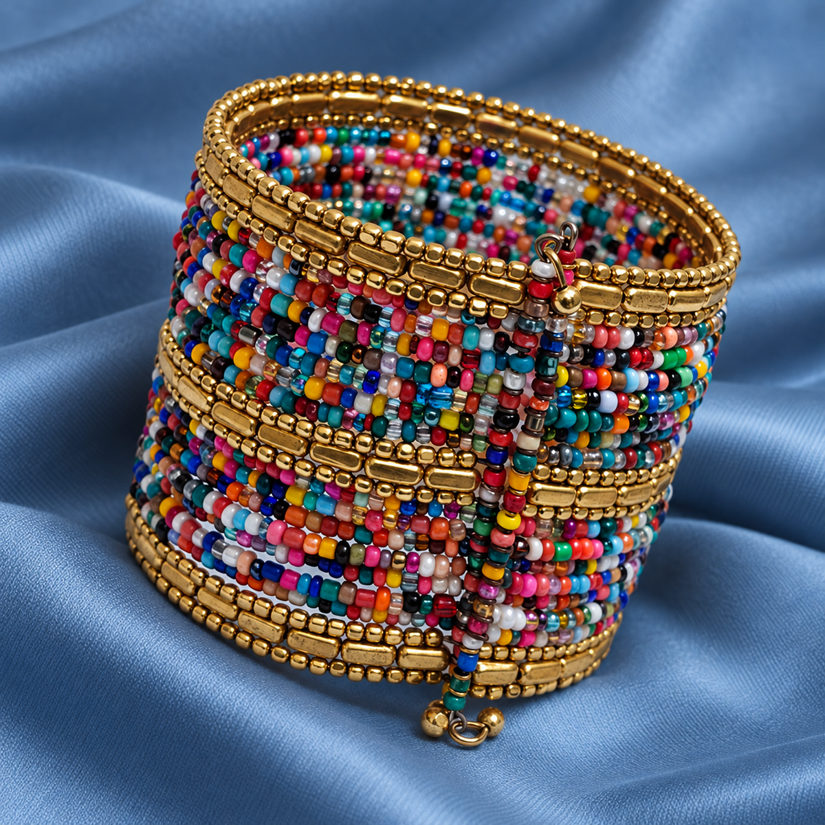 Rang Multicolour Beaded Bangle Cuff | MyJhumki