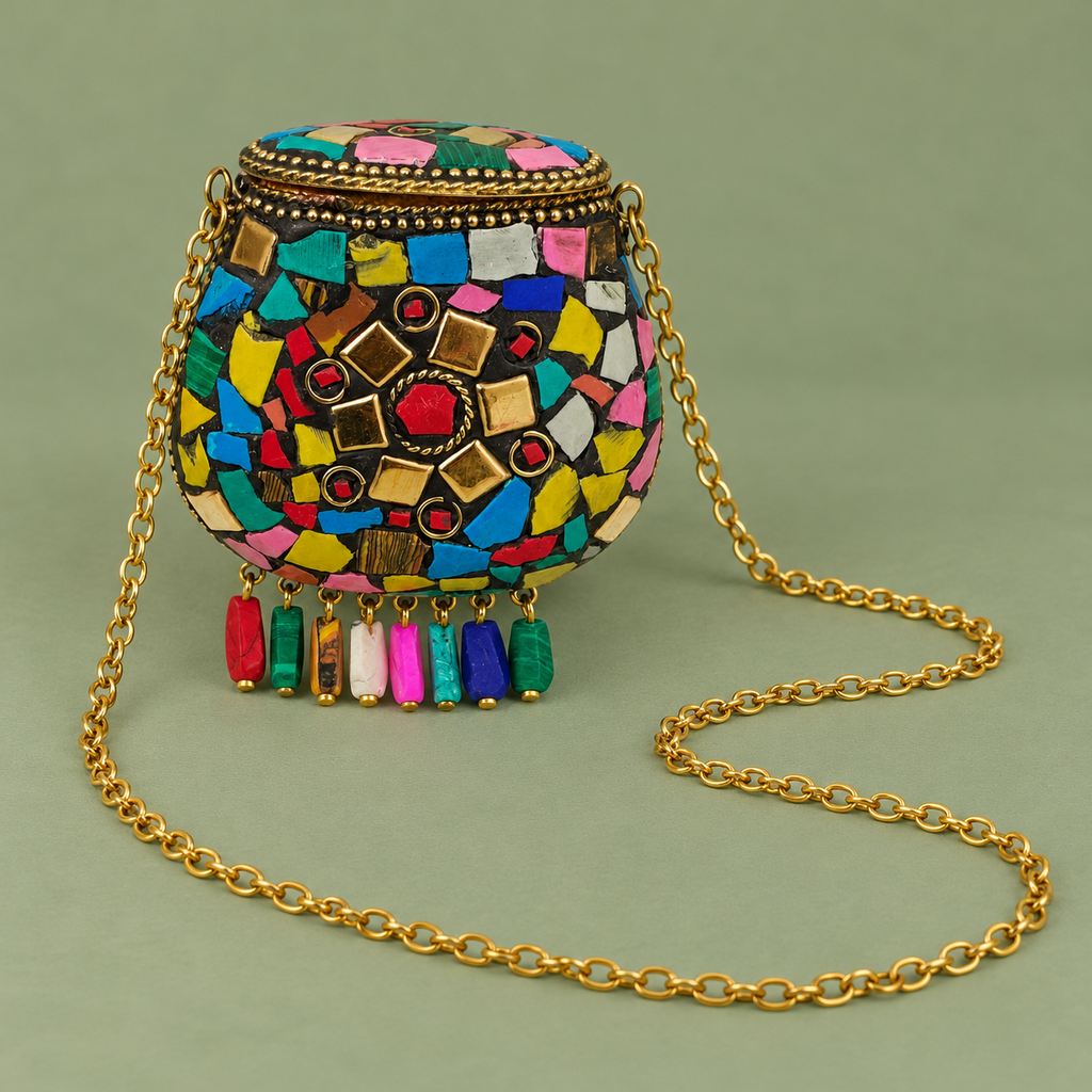 Rang Multicolour Mosaic Mini Purse | MyJhumki