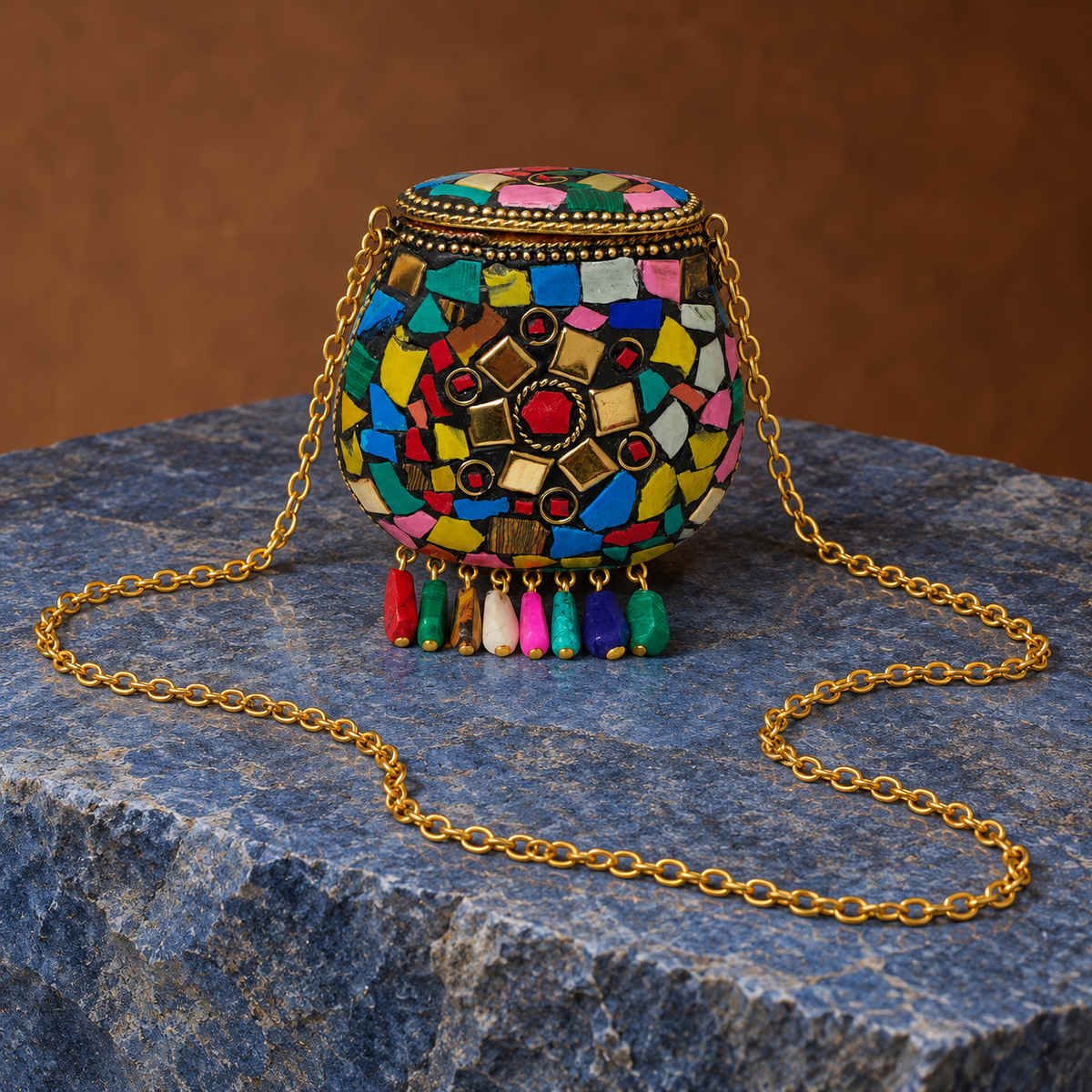 Rang Multicolour Mosaic Mini Purse | MyJhumki