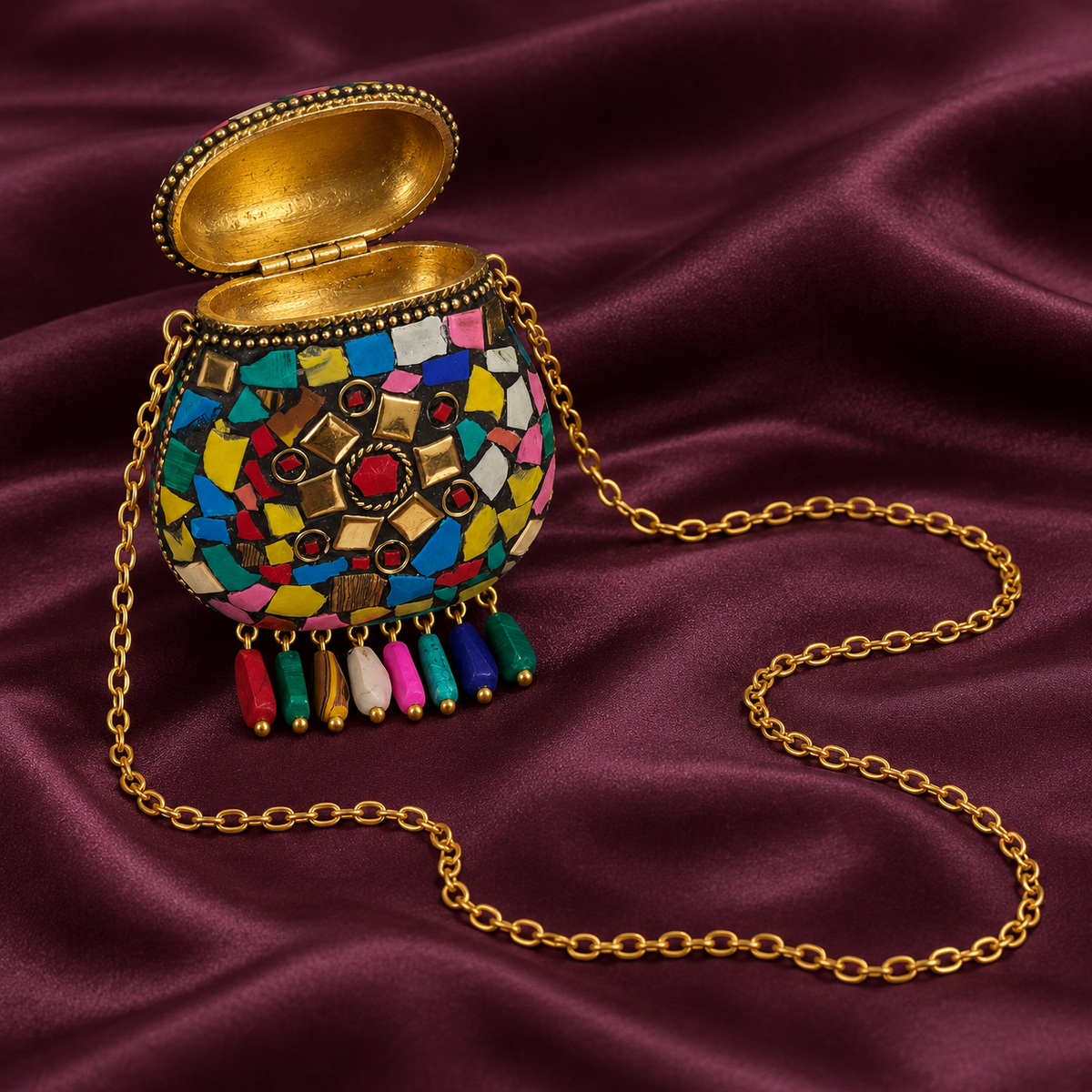 Rang Multicolour Mosaic Mini Purse | MyJhumki