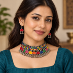 Rang Tarang Multicolour Ghungroo Choker Set | MyJhumki