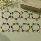 Rangjhan Multicolour Silver-Tone Kashmiri Bangles – Set of 8 | MyJhumki