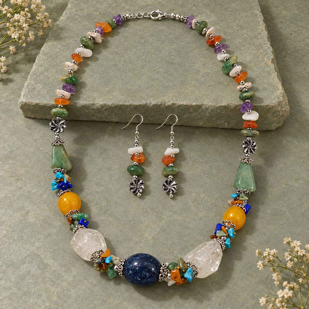 Rangtara Multicolour Beaded Necklace Set | MyJhumki