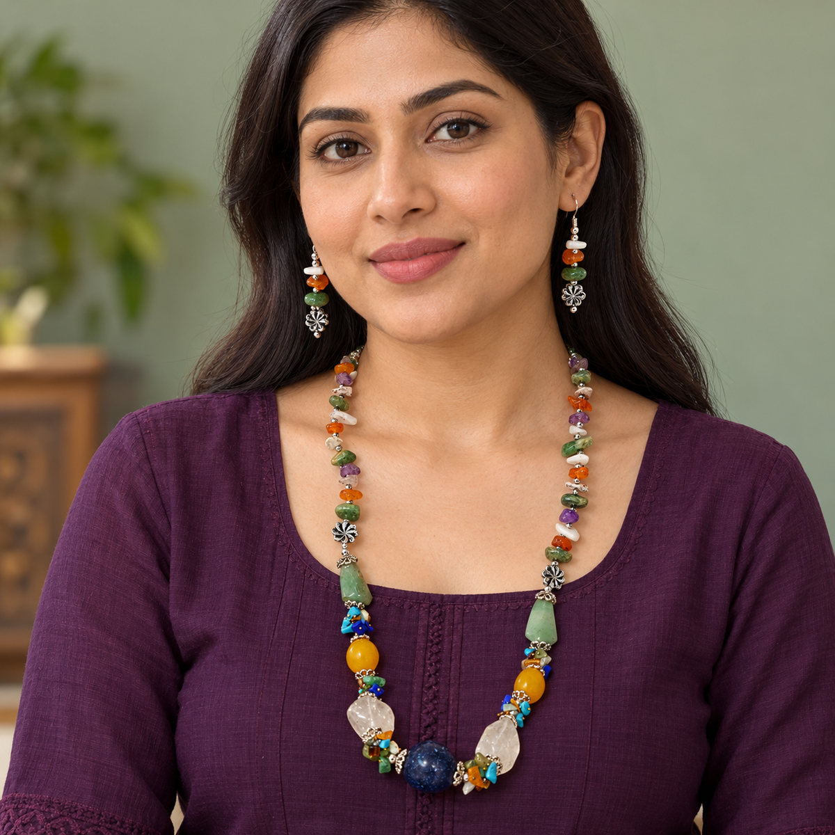 Rangtara Multicolour Beaded Necklace Set | MyJhumki