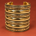 Rekha Seven-Row Floral Antique Gold-Tone Cuff | MyJhumki