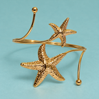 Tara Twin Starfish Gold-Tone Arm Cuff | MyJhumki