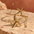 Tara Twin Starfish Gold-Tone Arm Cuff | MyJhumki