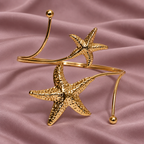 Tara Twin Starfish Gold-Tone Arm Cuff | MyJhumki