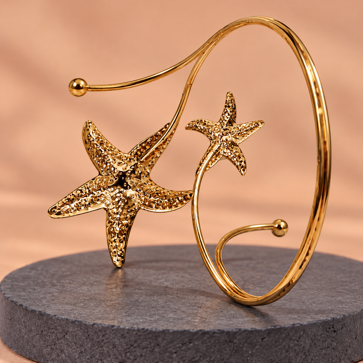 Tara Twin Starfish Gold-Tone Arm Cuff | MyJhumki