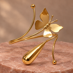 Titli Butterfly Teardrop Gold-Tone Arm Cuff | MyJhumki
