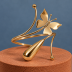 Titli Butterfly Teardrop Gold-Tone Arm Cuff | MyJhumki