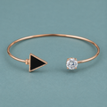 Tria Black Triangle Rose Gold-Tone Cuff Bracelet | MyJhumki