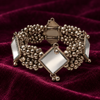 Aaina Oxidised Mirror Bead Bracelet | MyJhumki