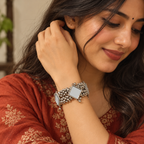 Aaina Oxidised Mirror Bead Bracelet | MyJhumki